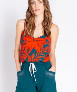 P.J. Salvage Cami Shake Palms Deep Teal