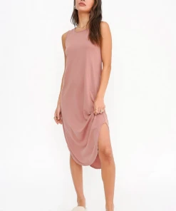 Project Social T Cool And Clean Open Back Tank Dress Rose Clay