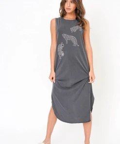 Project Social T Leopards Tank Dress Black