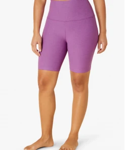 Beyond Yoga Spacedye High Waisted Biker Short Bright Iris Heather