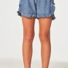 Chaser Girls Ruffle Dolphin Shorts Denim Mineral