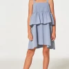 Chaser Coastal Flouncy Sundress Denim Mineral