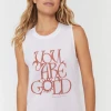 Spiritual Gangster Golden Active Muscle Tank White