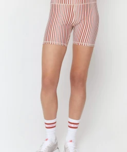 Spiritual Gangster Intent High Wasited Biker Short Amore Stripe Print