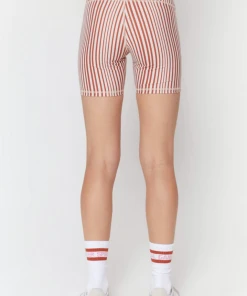 Spiritual Gangster Intent High Wasited Biker Short Amore Stripe Print