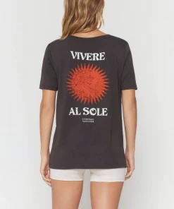 Spiritual Gangster Vivere V Neck Tee Vintage Black