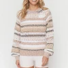 Spiritual Gangster Crochet Sweater Cuppocino Stripe Print 1 Spiritual Gangster Crochet Sweater Cuppocino Stripe Print