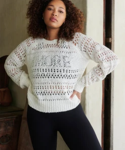 Spiritual Gangster Amore Crochet Sweater Stone