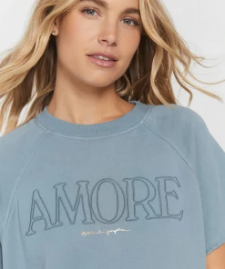 Spiritual Gangster Amore Cut-Off Terry SS Sweatshirt Lake Como
