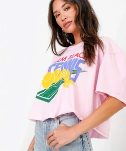 Project Social T Palm Beach Tennis Cropped Tee Alanna Pink