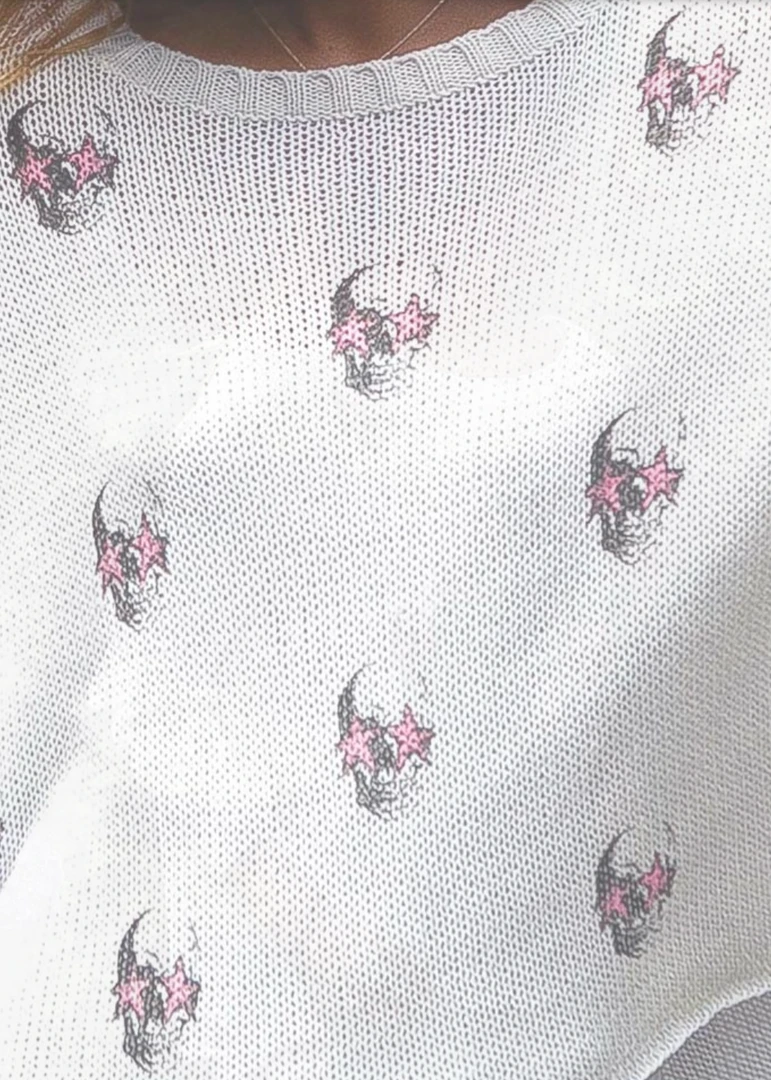 Wooden Ships Starry Eye Pink/ White Sweater 4 Wooden Ships Starry Eye Pink/ White Sweater