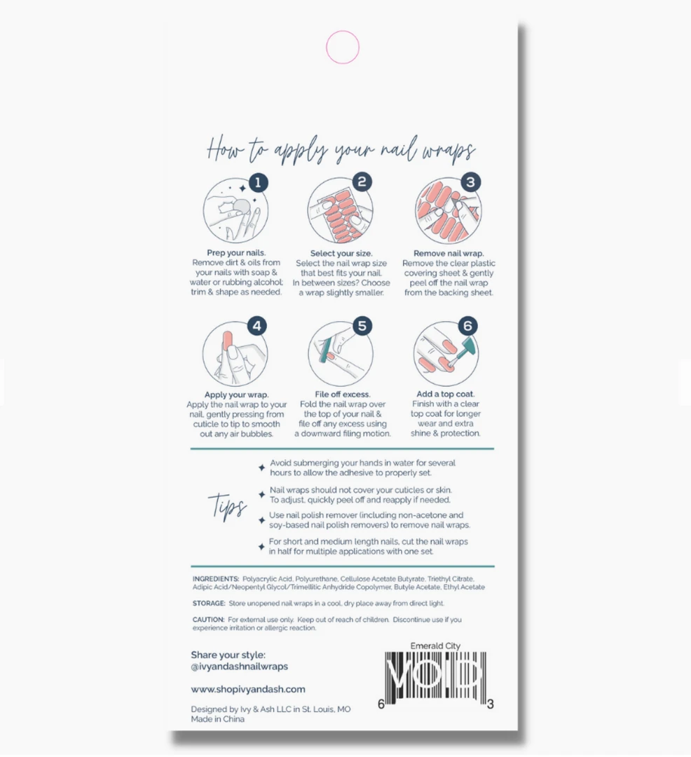 Ivy & Ash Coastal Surf Nail Wrap 6 Ivy & Ash Coastal Surf Nail Wrap