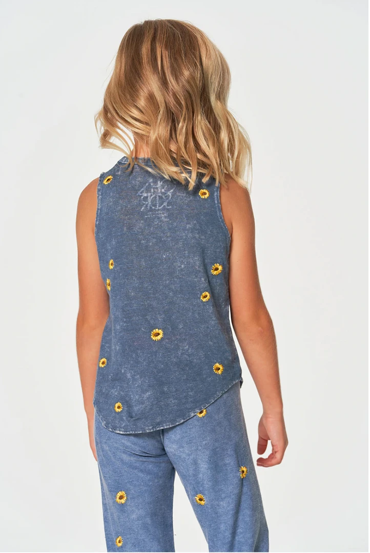 Chaser Girls Sunshine Day Linen Muscle Tank Denim Mineral Wash 4 Chaser Girls Sunshine Day Linen Muscle Tank Denim Mineral Wash