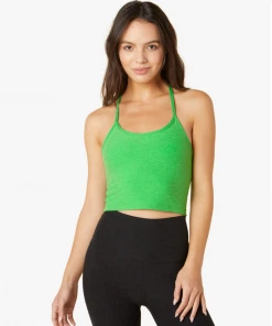 Beyond Yoga Spacedye Slim Racerback Cropped Tank Honeydew Pop Heather