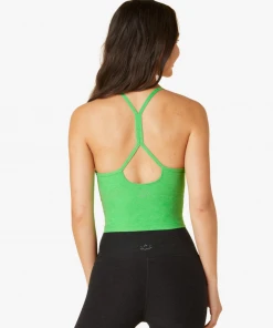 Beyond Yoga Spacedye Slim Racerback Cropped Tank Honeydew Pop Heather