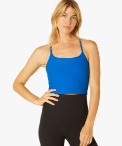 Beyond Yoga Spacedye Slim Racerback Cropped Tank Wayfinder Blue Wave