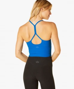 Beyond Yoga Spacedye Slim Racerback Cropped Tank Wayfinder Blue Wave