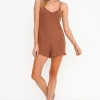 Project Social T Best Coast Ribbed Romper Desert Terra