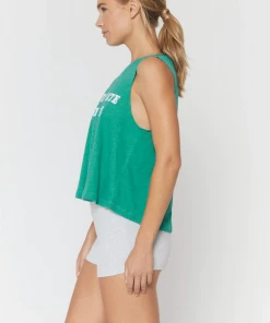 Spiritual Gangster Kind Crop Tank Heather Verde