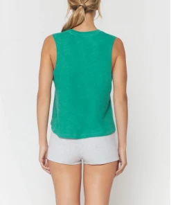 Spiritual Gangster Kind Crop Tank Heather Verde