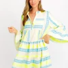 Sofia Sophia Collection Tori Neon Prints Dress Neon Yellow Celeste