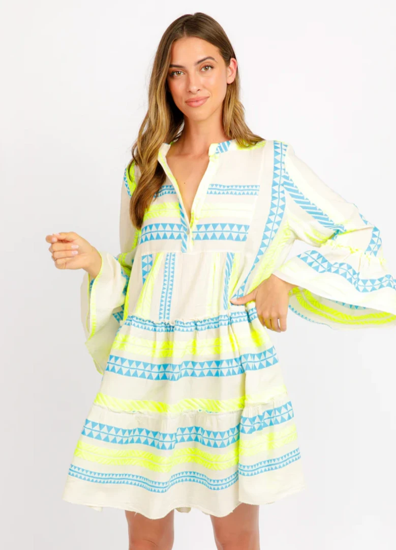 Sofia Sophia Collection Tori Neon Prints Dress Neon Yellow Celeste 3 Sofia Sophia Collection Tori Neon Prints Dress Neon Yellow Celeste