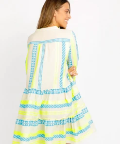 Sofia Sophia Collection Tori Neon Prints Dress Neon Yellow Celeste