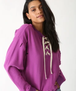 Electric&Rose New Arrivals Margot Distressed Sweatshirt Wildflower