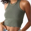 Electric&Rose Alana Ribbed Tank Army New Arrivals 2 Electric&Rose Alana Ribbed Tank Army New Arrivals