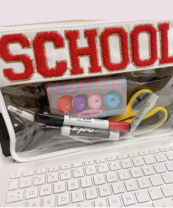 Beauty Stash School Pouch White New Arrivals