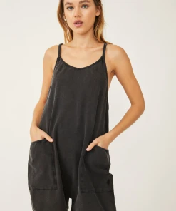 Free People Hot Shot Romper Black Free People Movement