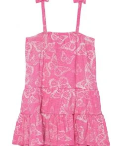 Splendid Butterfly Smocked Dress Lipstick