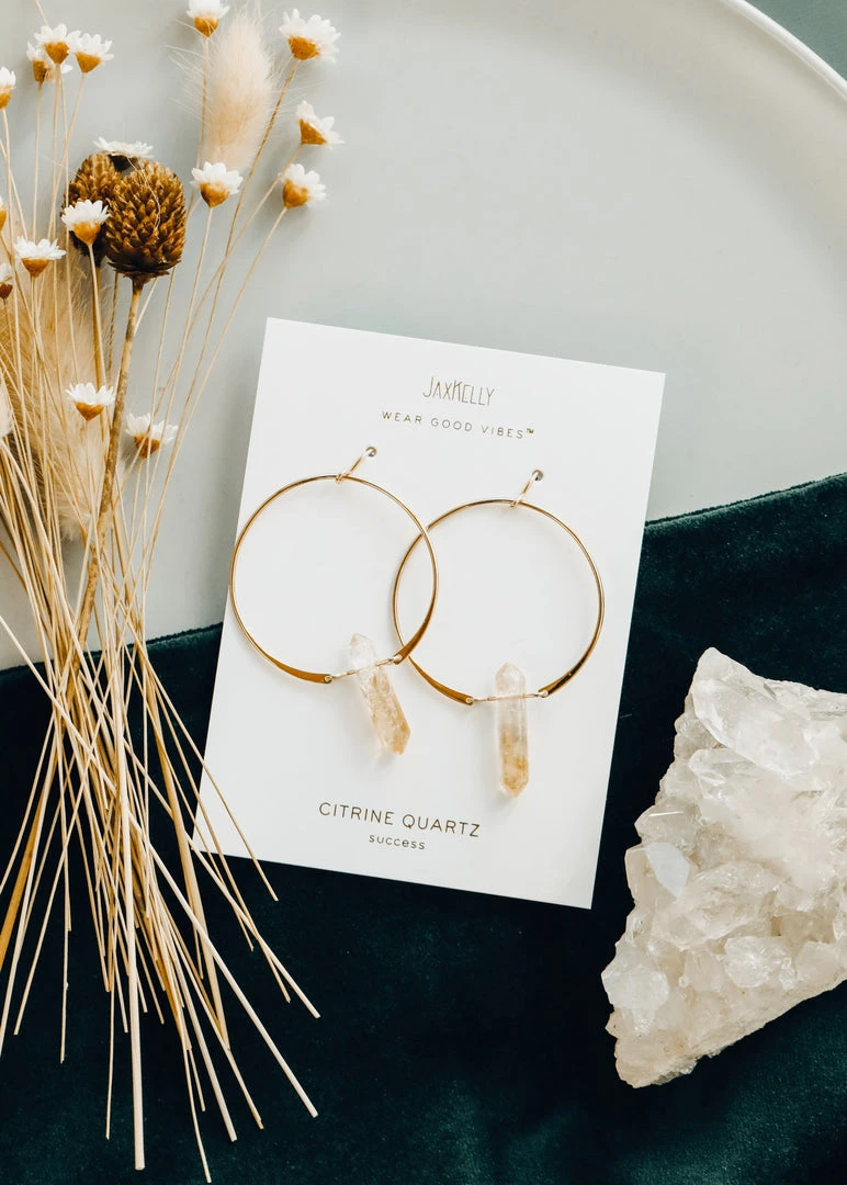 JaxKelly Citrine Quartz Hoop 3 JaxKelly Citrine Quartz Hoop