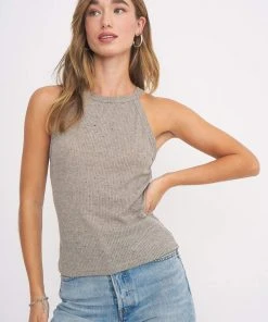 Project Social T Perry Speckled Tank Desert Sage