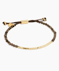 Gorjana Power Gemstone Bracelet For Grounding Gold Smoky Quartz