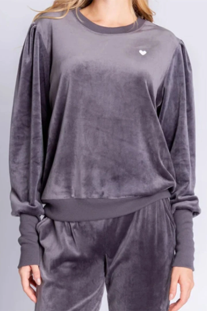 P.J. Salvage Velour Vanity Longsleeve Stone 3 P.J. Salvage Velour Vanity Longsleeve Stone