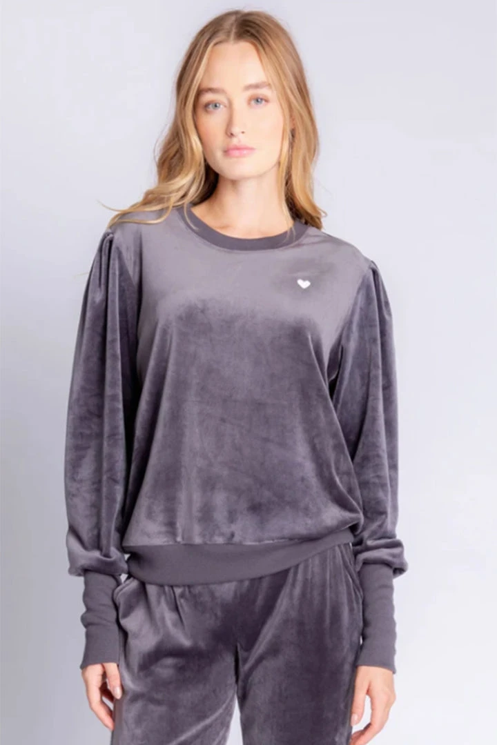 P.J. Salvage Velour Vanity Longsleeve Stone 4 P.J. Salvage Velour Vanity Longsleeve Stone