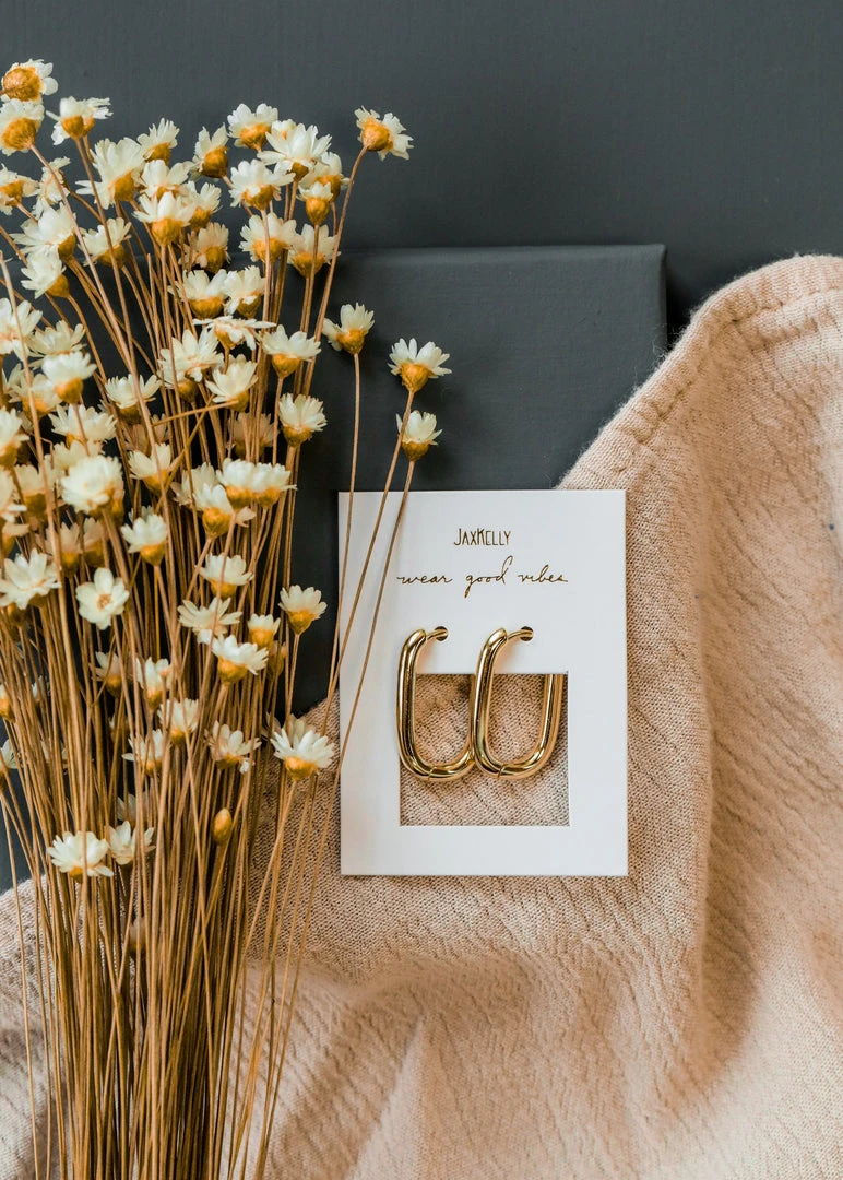 JaxKelly Gifting Rectangle Hoop Large 3 JaxKelly Gifting Rectangle Hoop Large