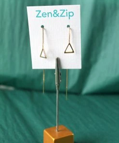 Sai Brazil Triangle Pullthrough Earring Gold